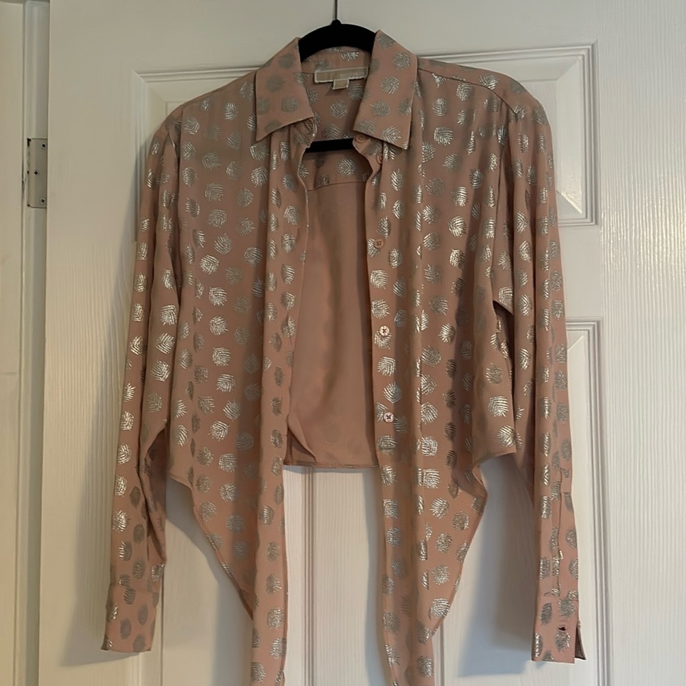Michael Kors long sleeve Tie Shirt Size XS